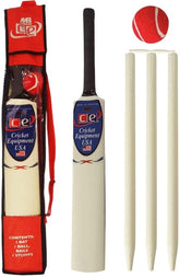 Junior Cricket Bat Set Wooden Gift Size 4, 6 Includes Stumps Ball Bat Carrying Bag